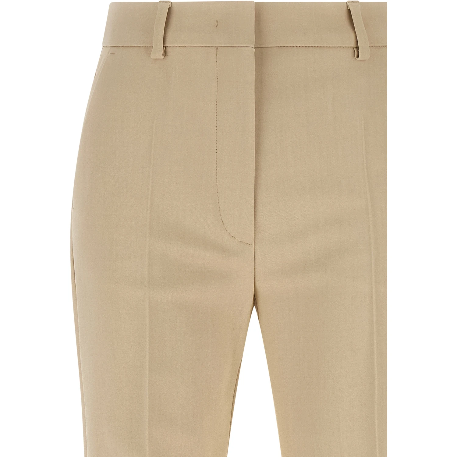 Beige Viscose Dress Pants