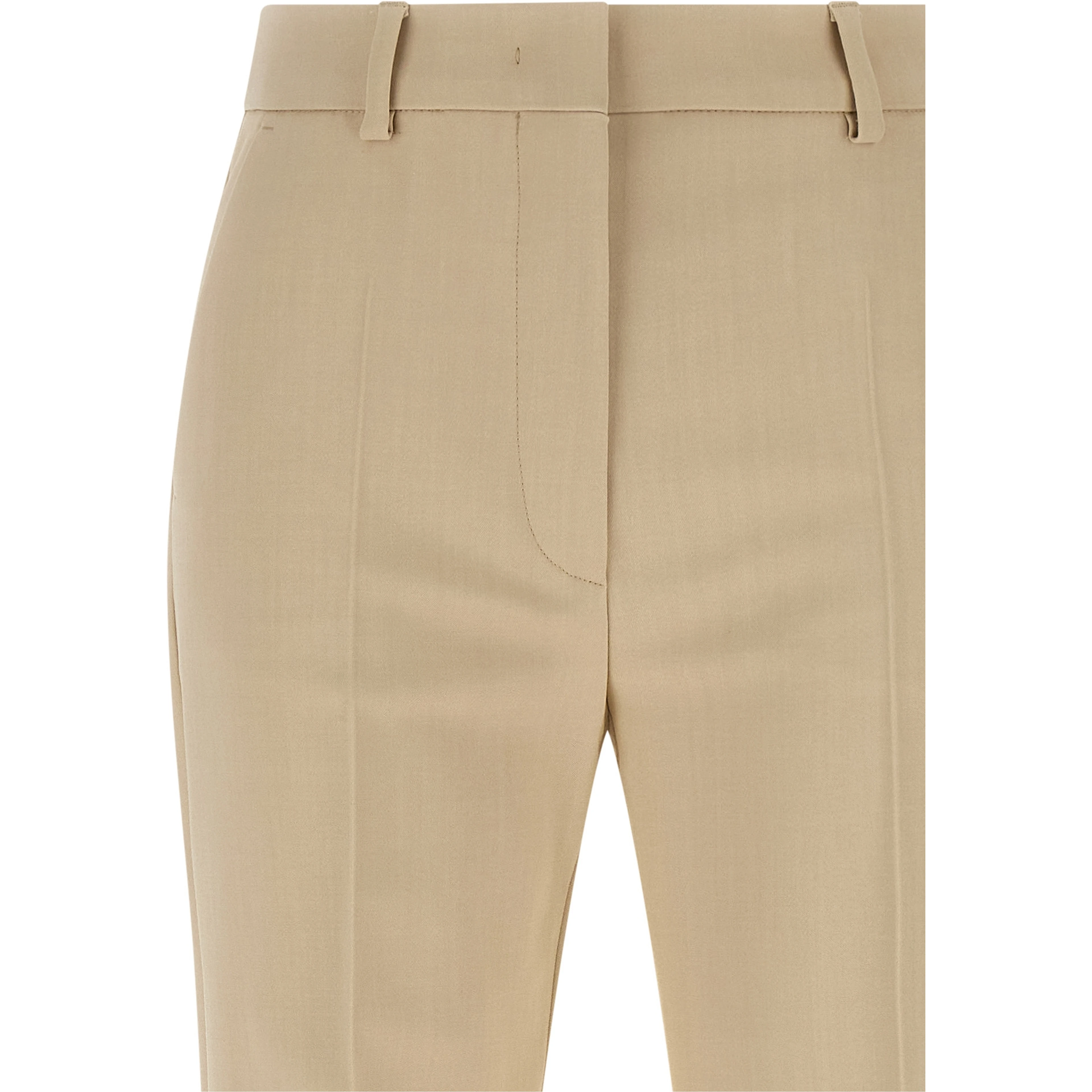 Beige Viscose Dress Pants