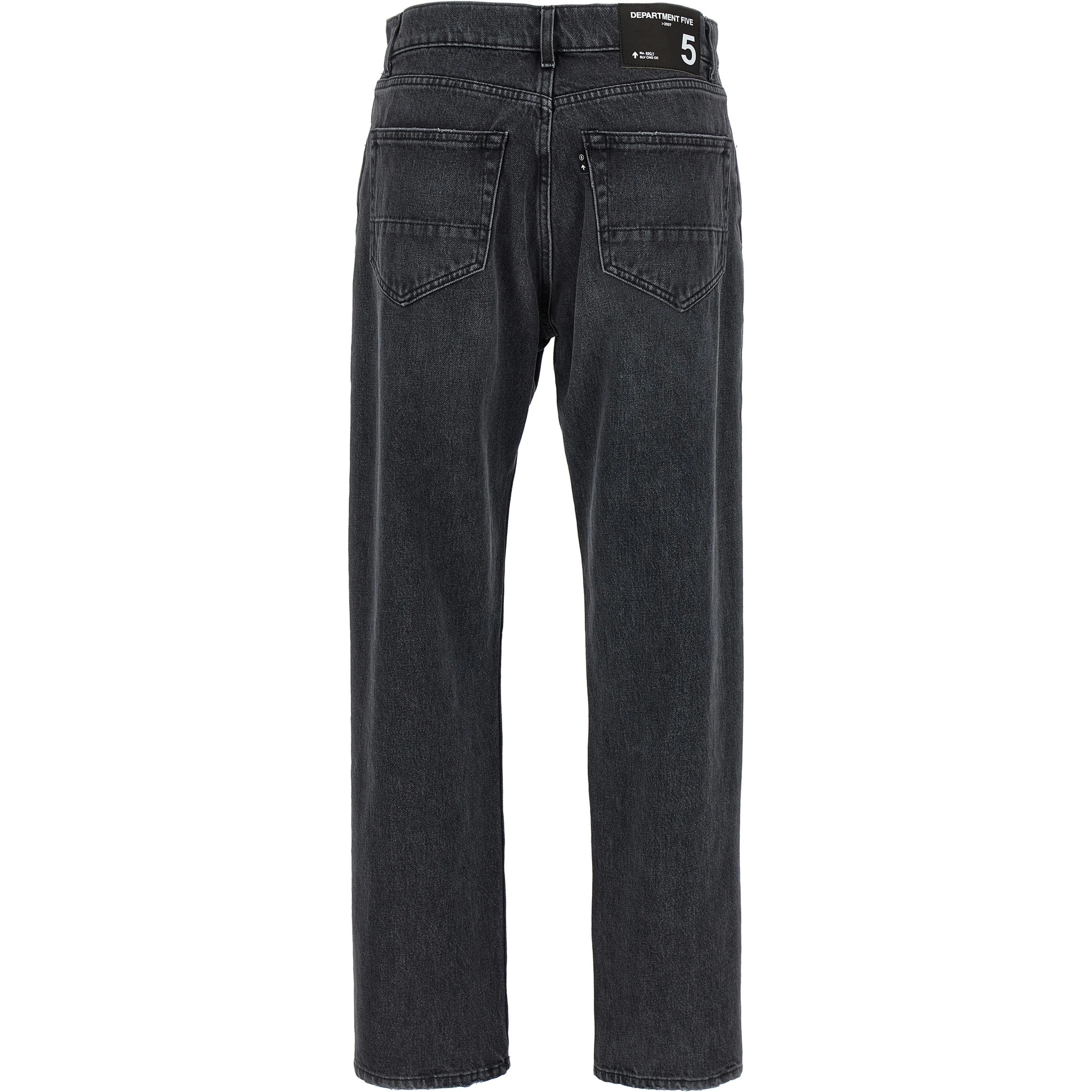 Black Cotton Straight-Leg Jeans