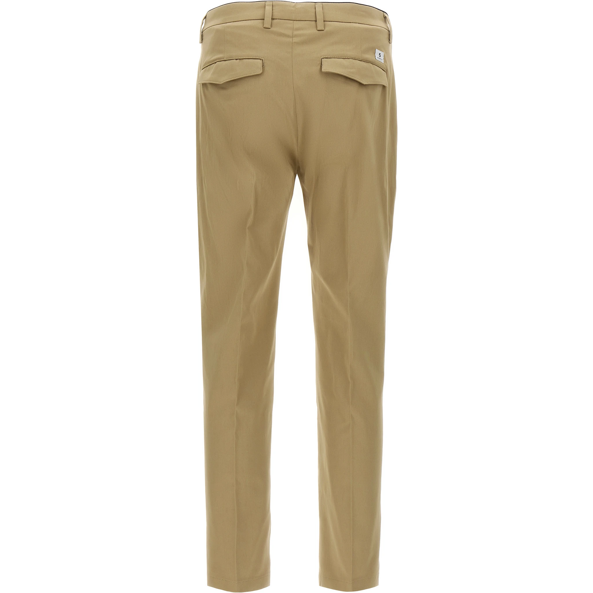 Beige Cotton Cropped Pants