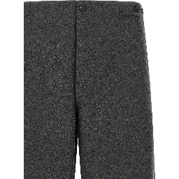 Gray Polyester Casual Pants