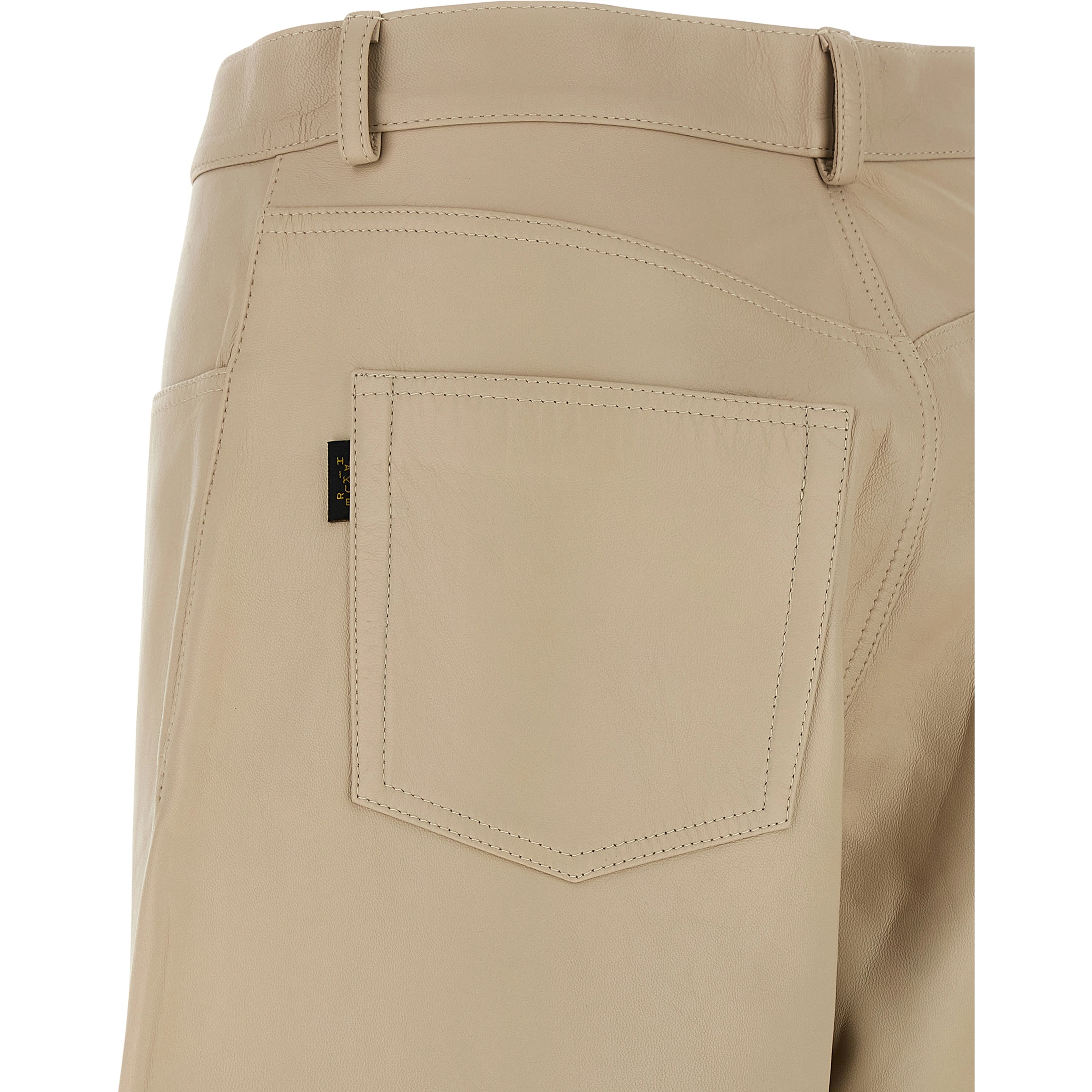 Beige Leather Pants
