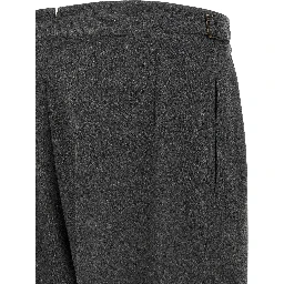 Gray Polyester Casual Pants