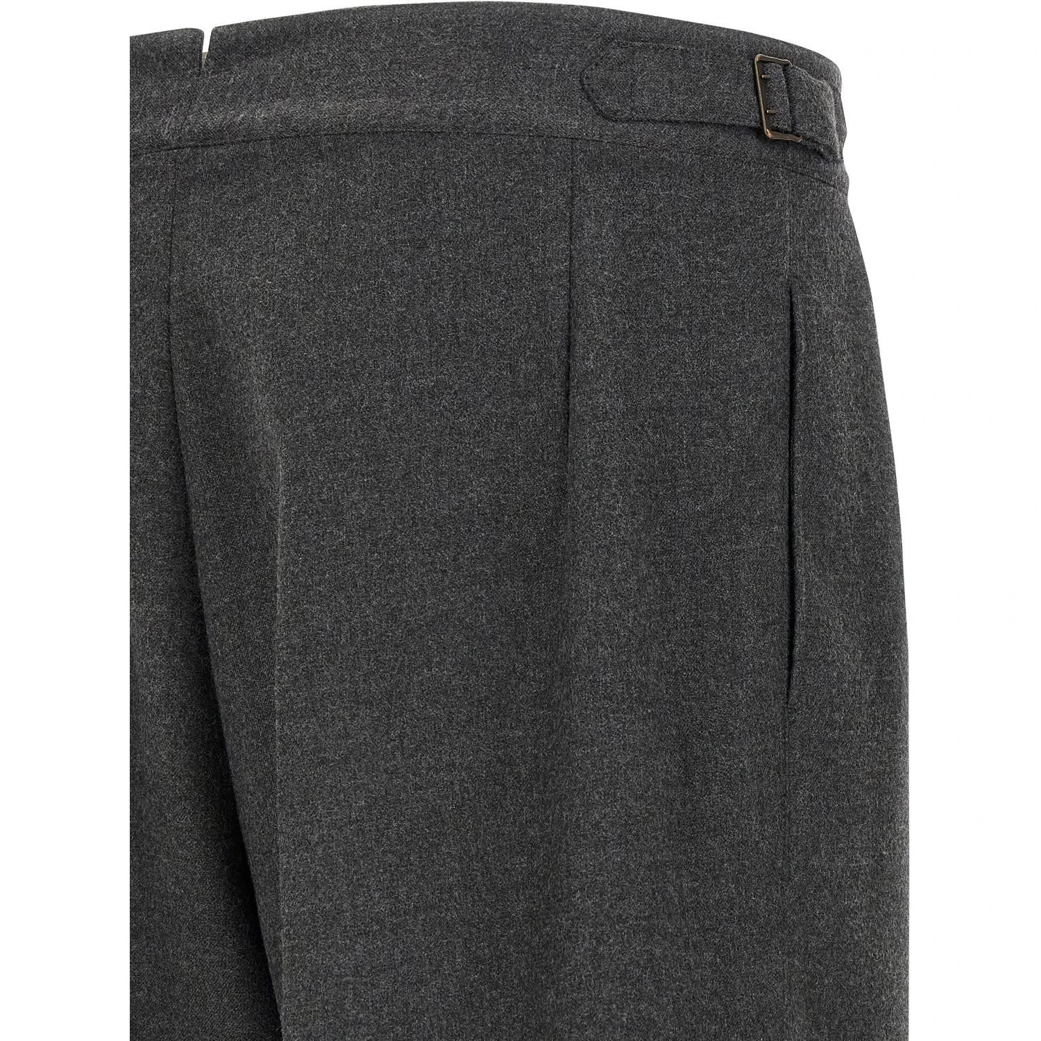 Gray Polyester Casual Pants