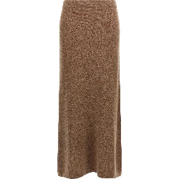 Gray Cashmere Midi Skirt