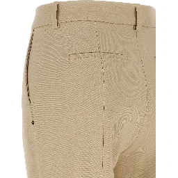 Beige Viscose Dress Pants