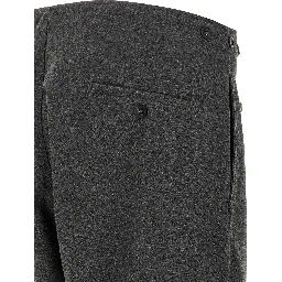 Gray Polyester Casual Pants