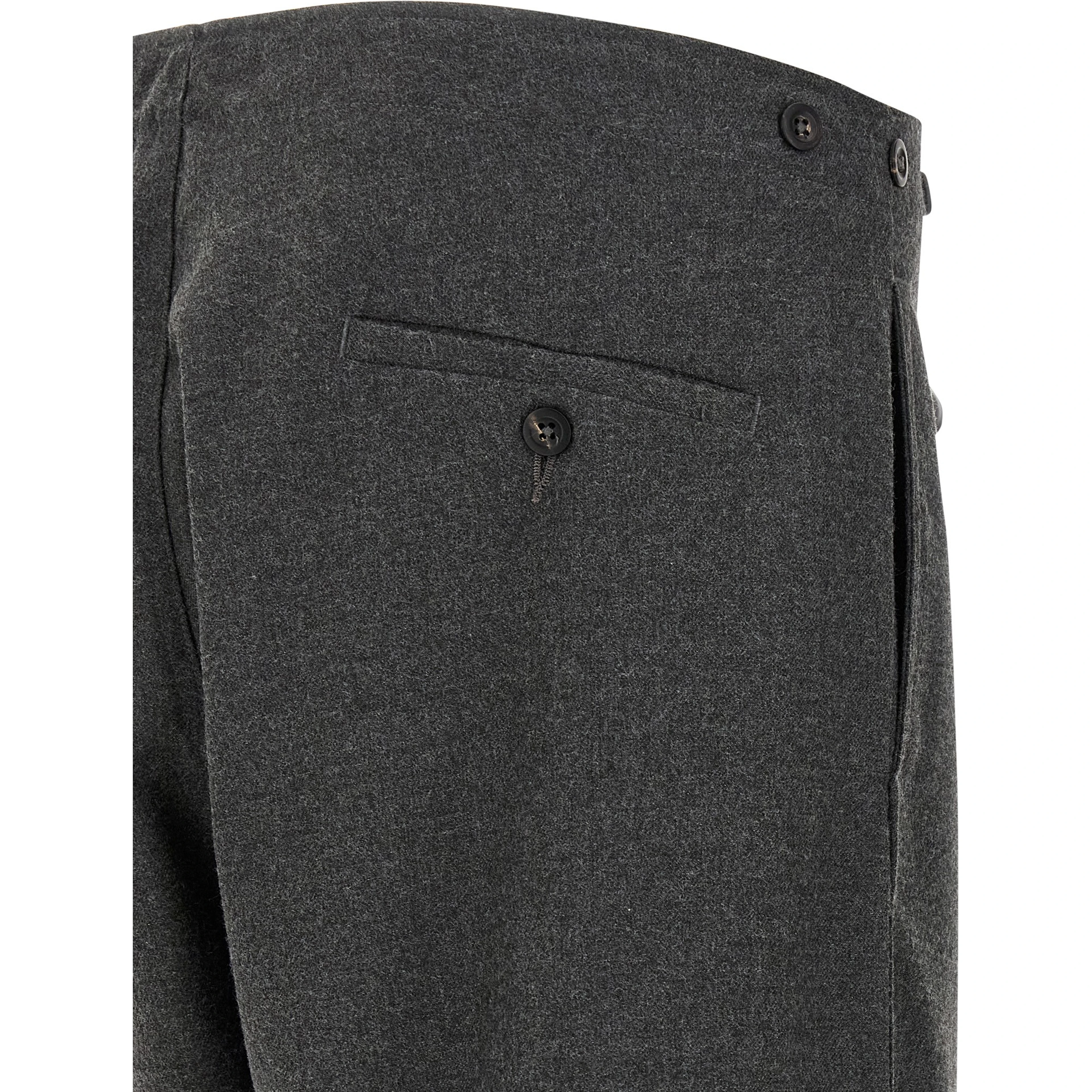 Gray Polyester Casual Pants