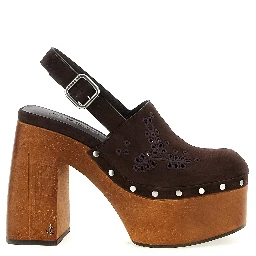 Brown Leather High Heel Pumps