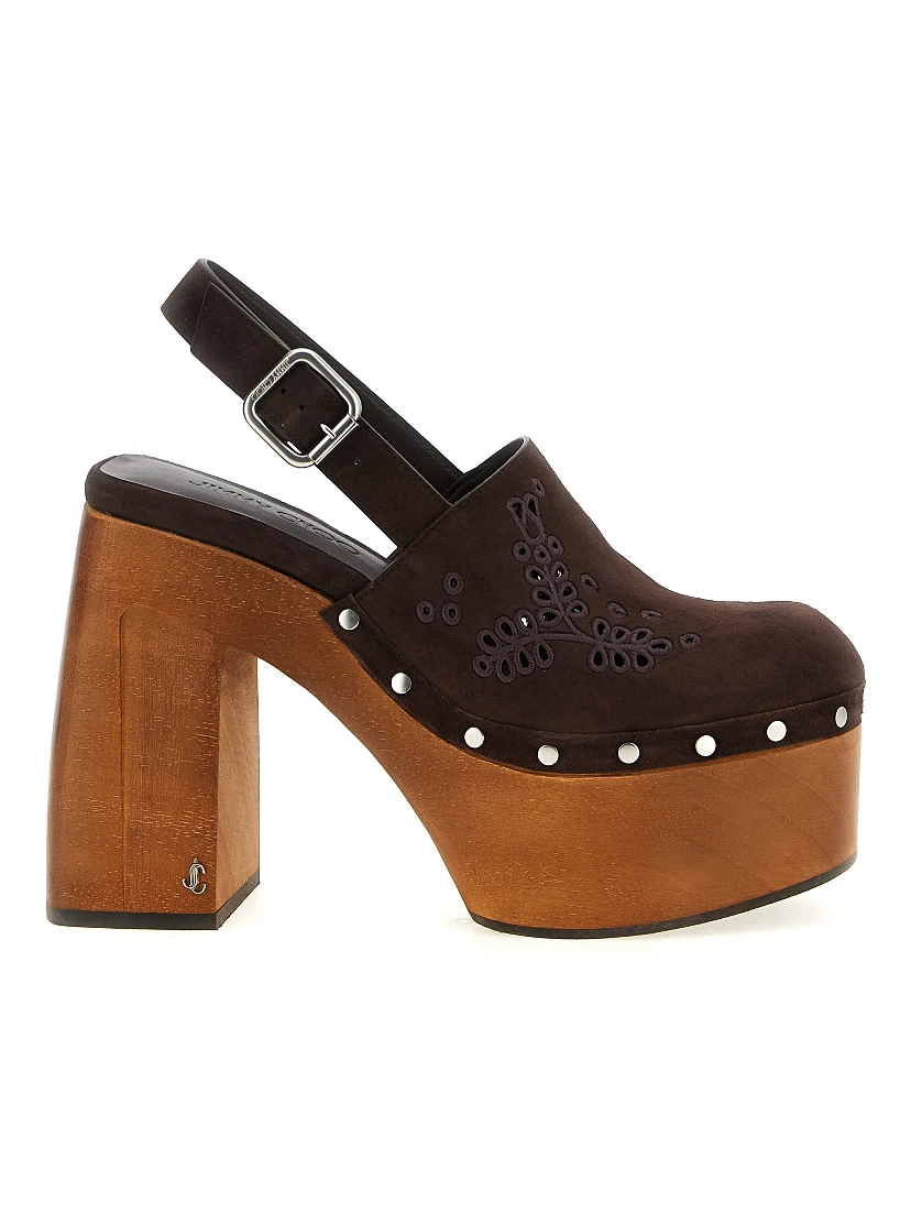 Brown Leather High Heel Pumps