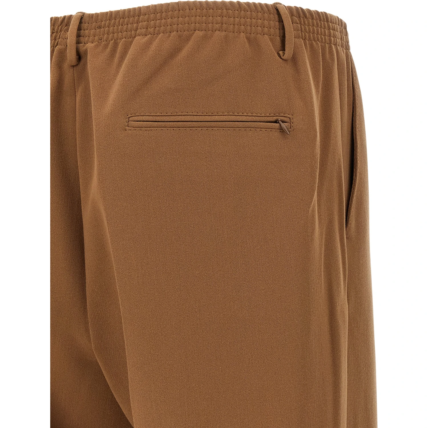 Brown Polyester Casual Pants