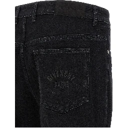 Black Cotton Straight-Leg Jeans