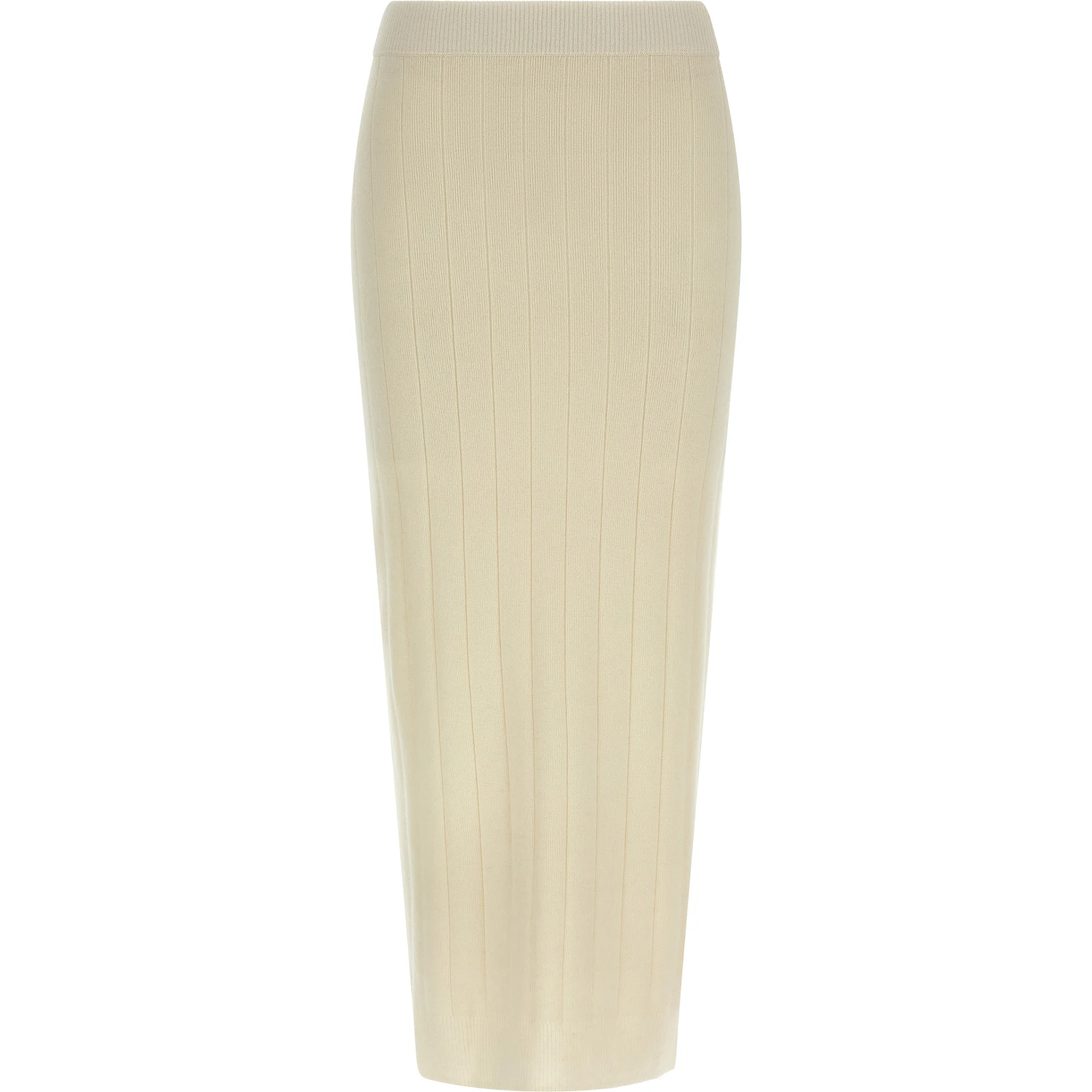 White Cashmere Midi Skirt