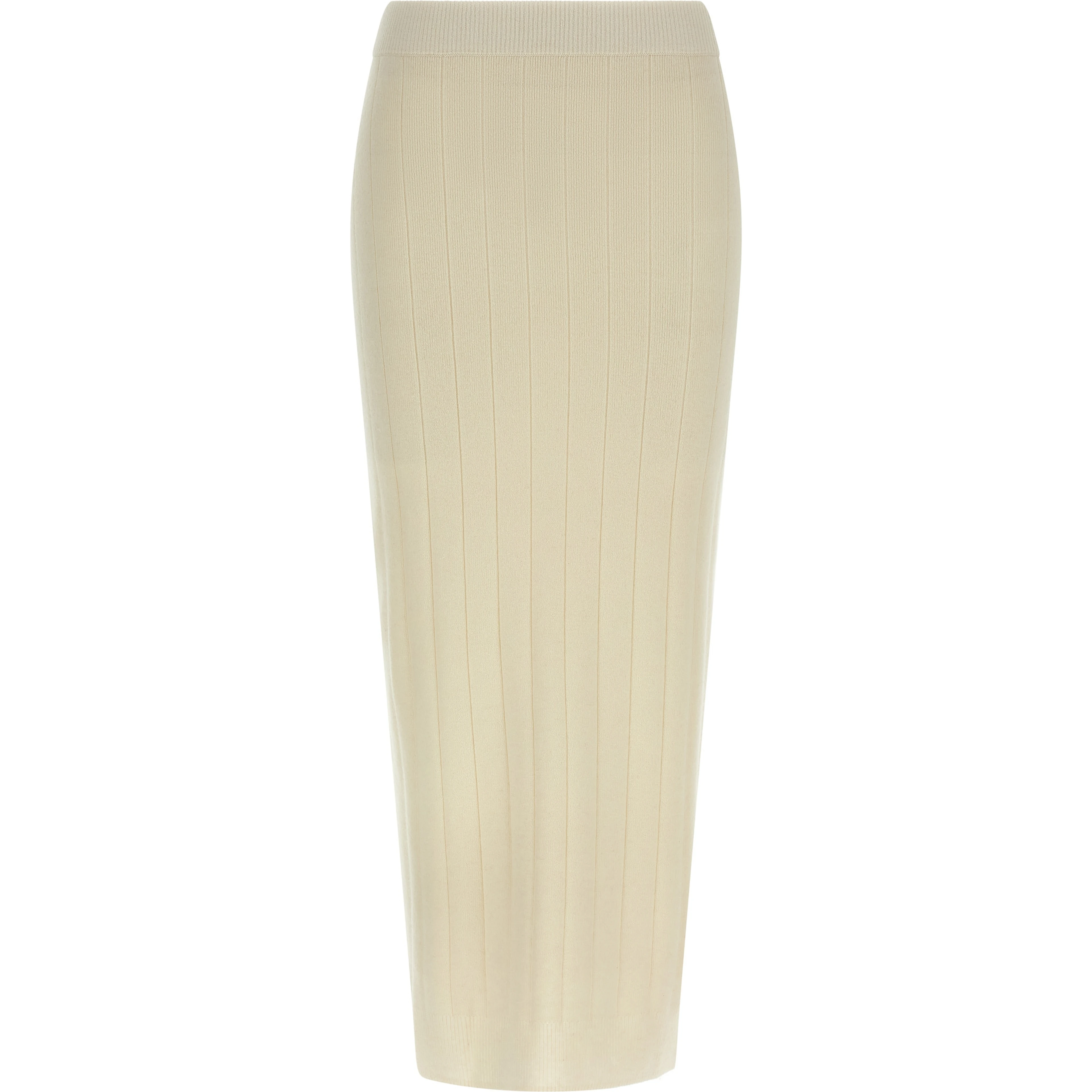 White Cashmere Midi Skirt