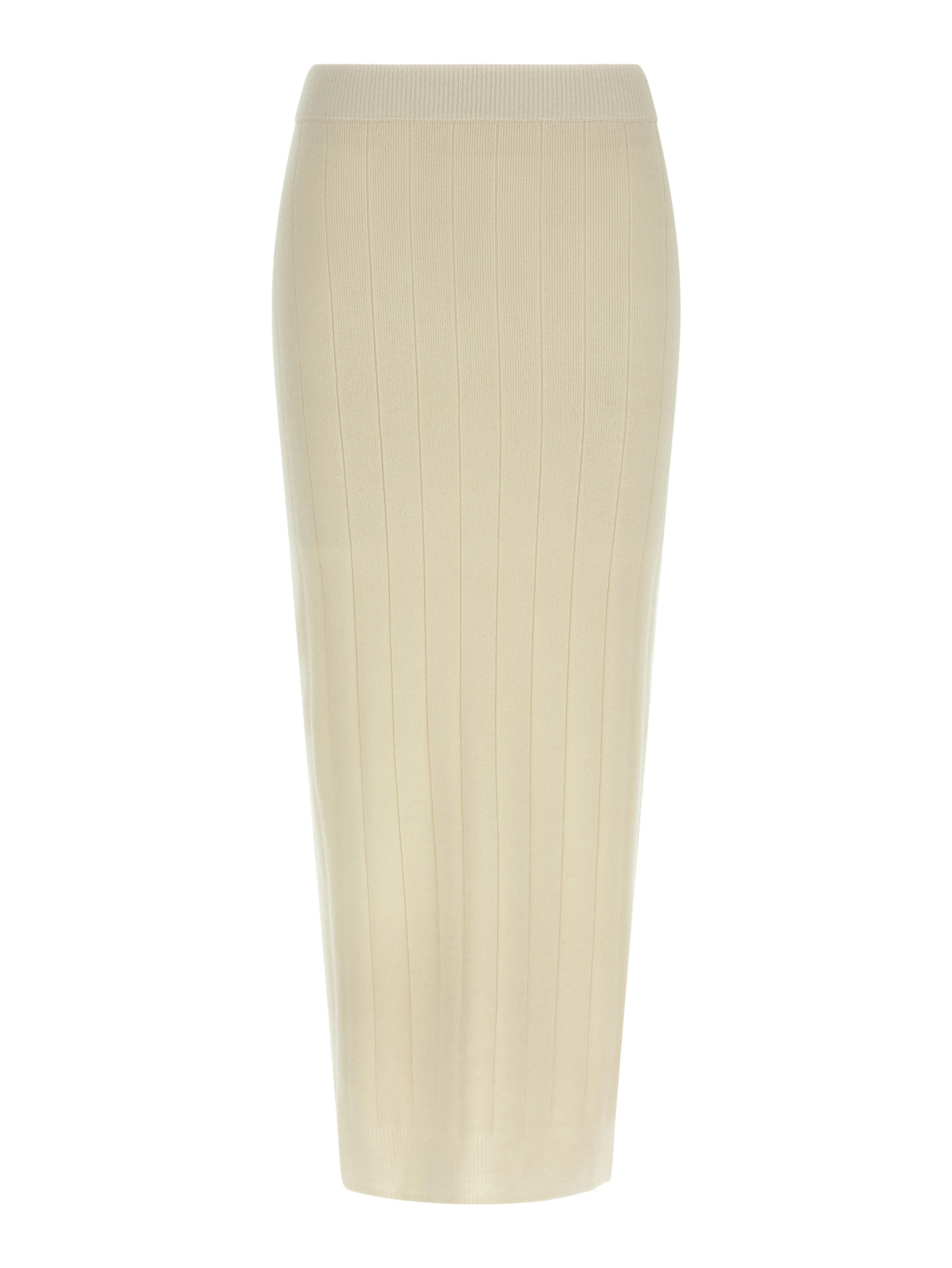White Cashmere Midi Skirt