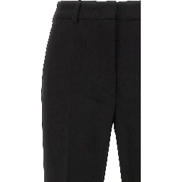 Black Viscose Casual Pants
