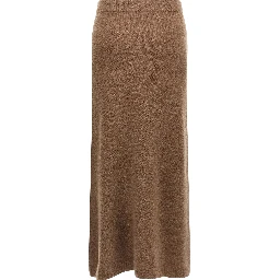 Gray Cashmere Midi Skirt
