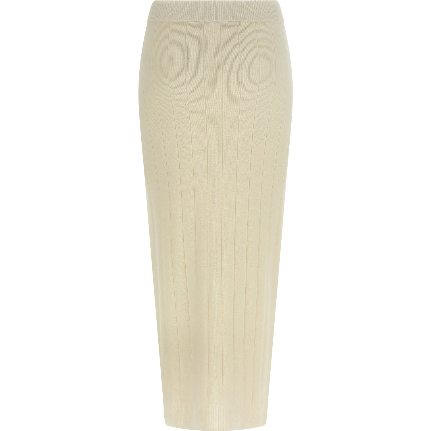 White Cashmere Midi Skirt