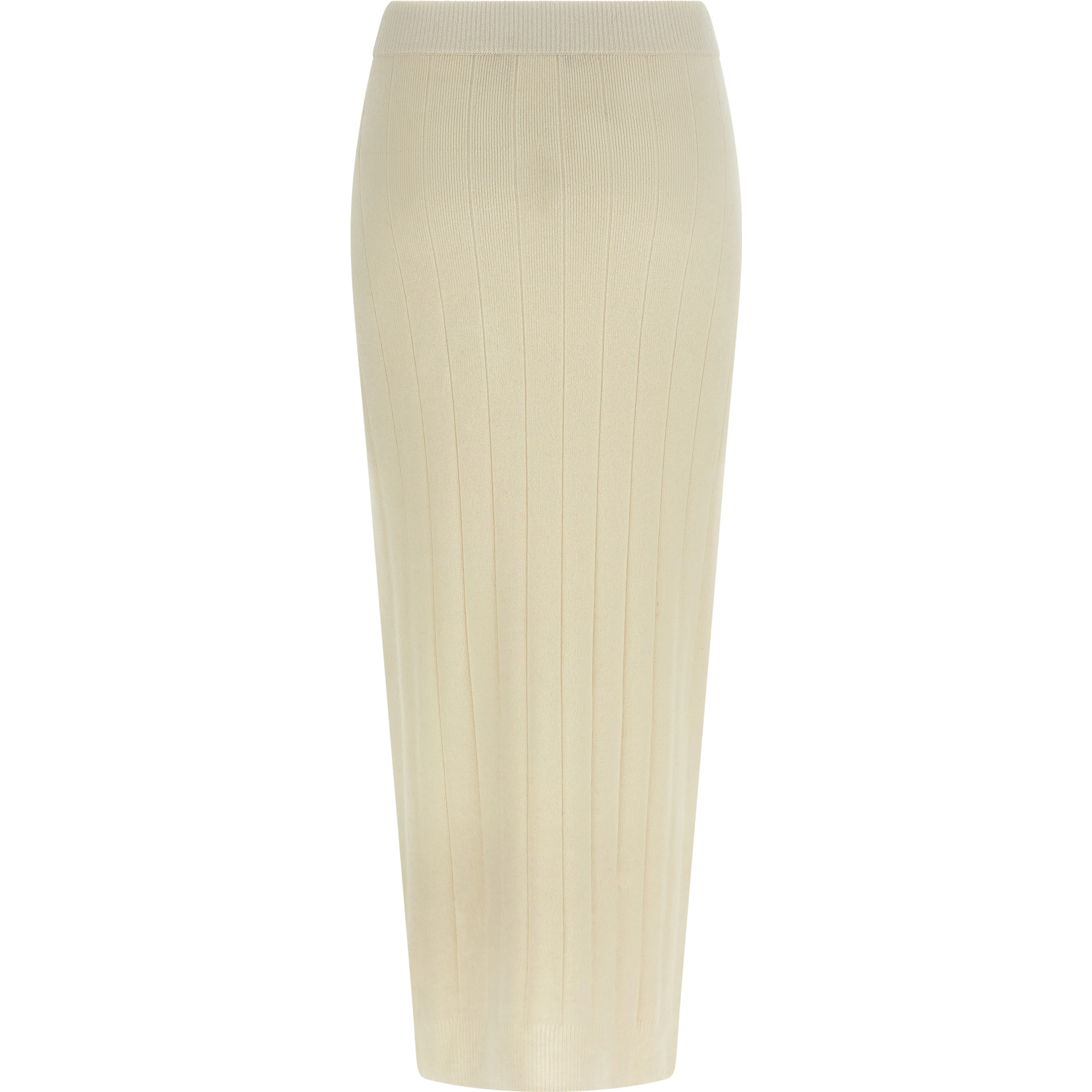 White Cashmere Midi Skirt