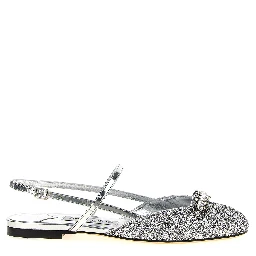 Silver Tencel Ballet Flats