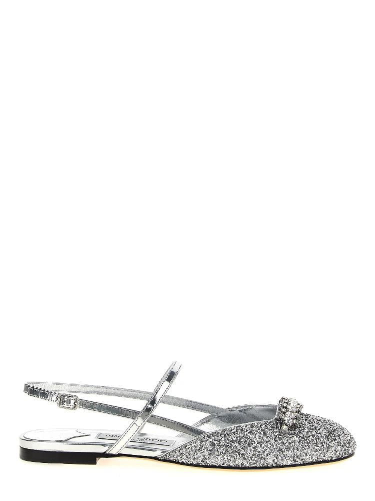 Silver Tencel Ballet Flats