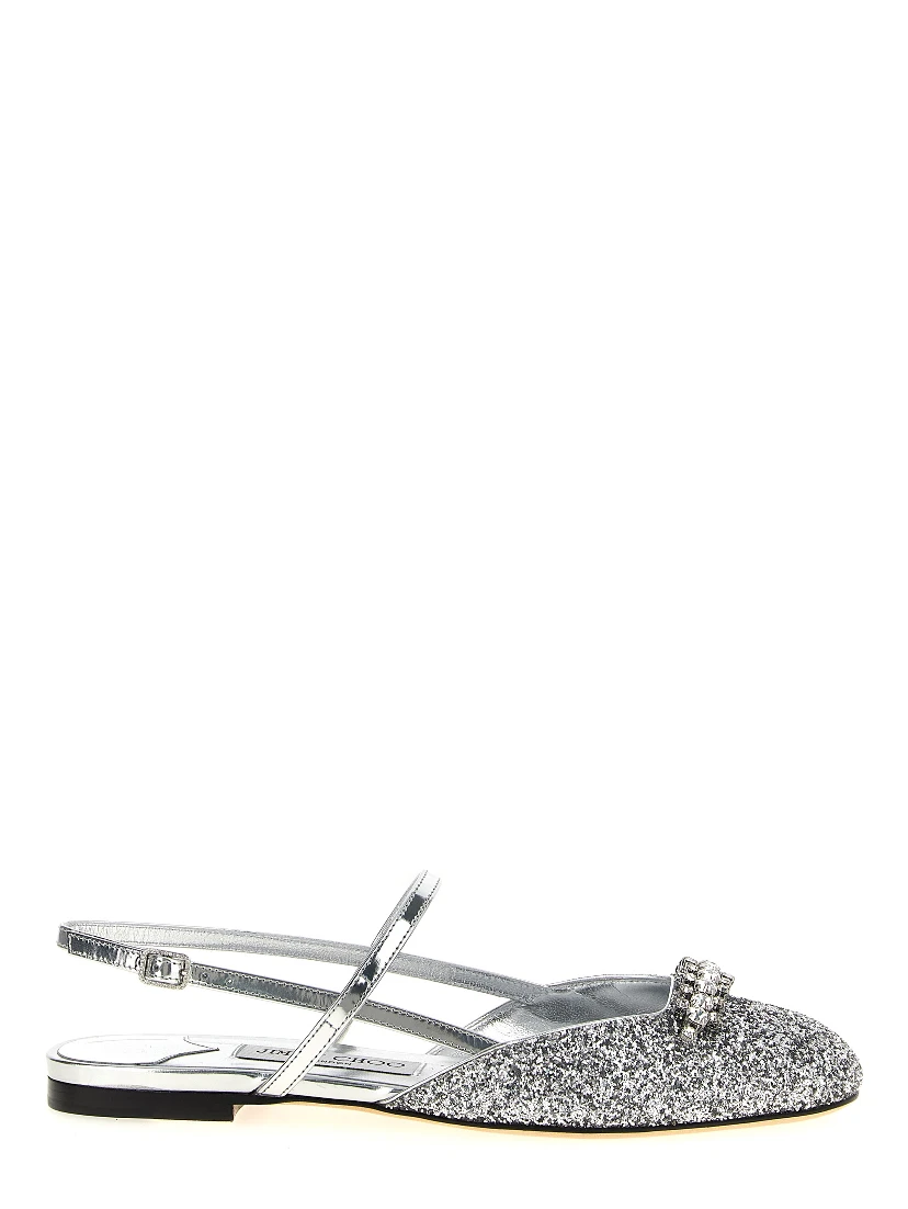 Silver Tencel Ballet Flats