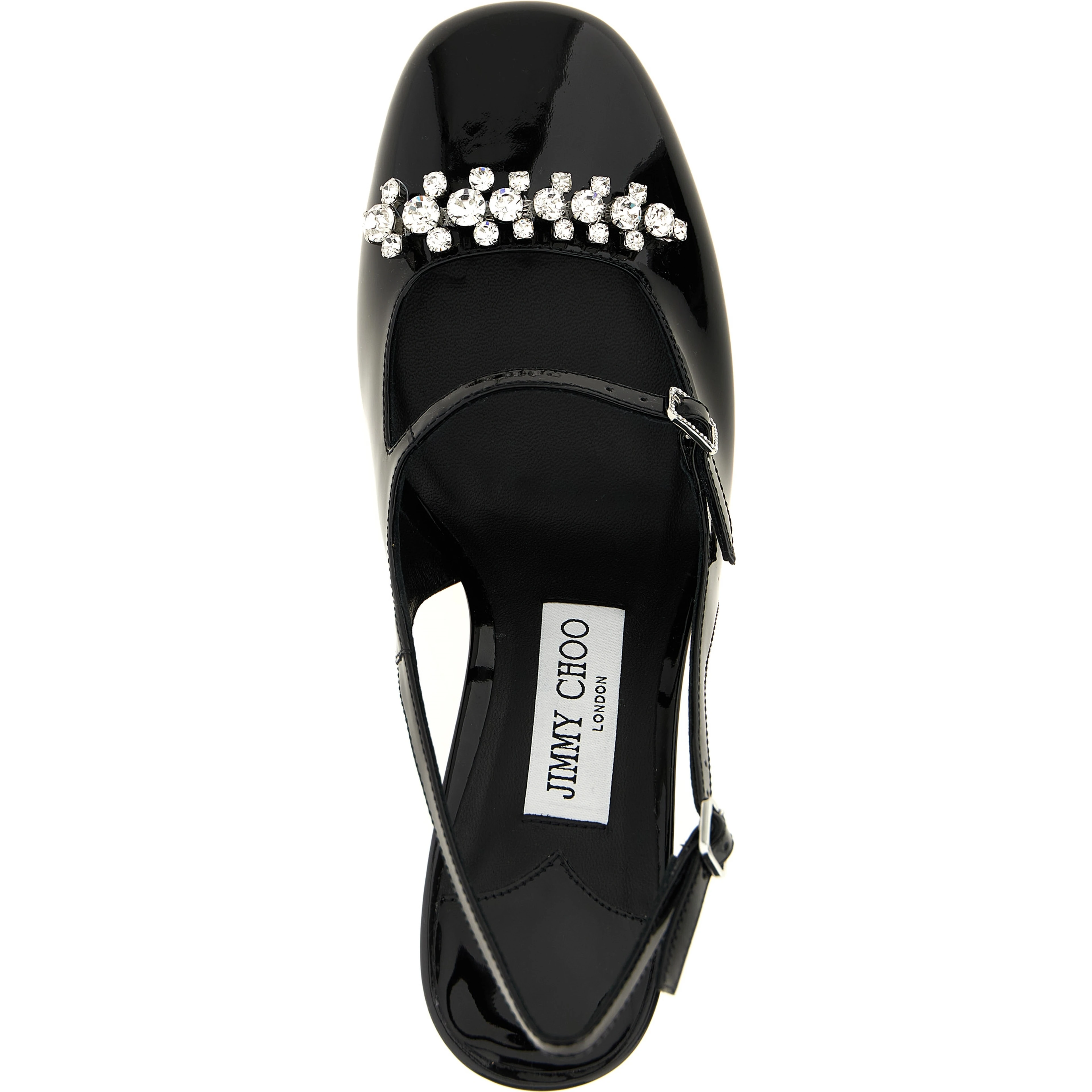 Black Leather Mid Heel Pumps