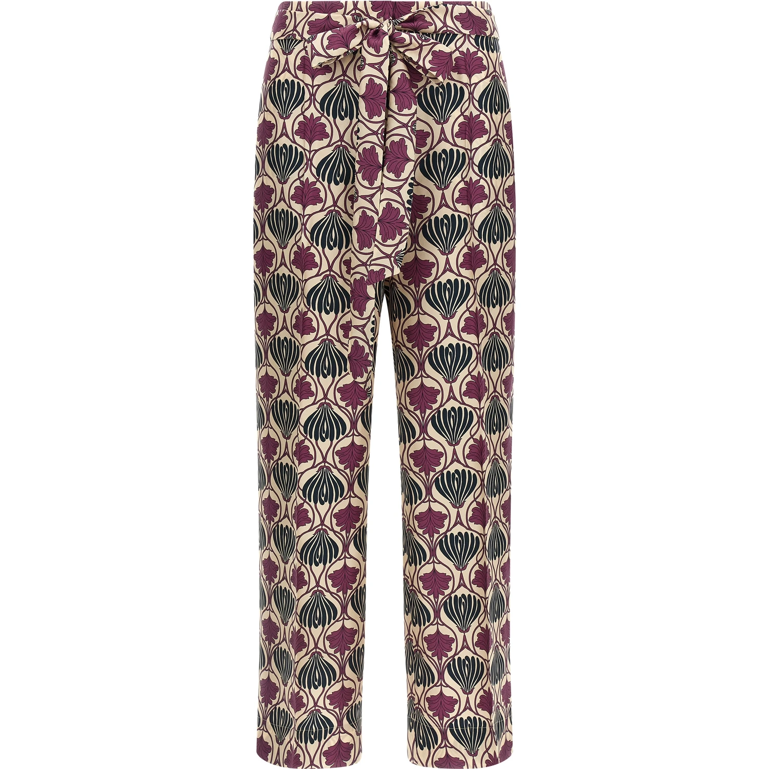 Purple Silk Casual Pants