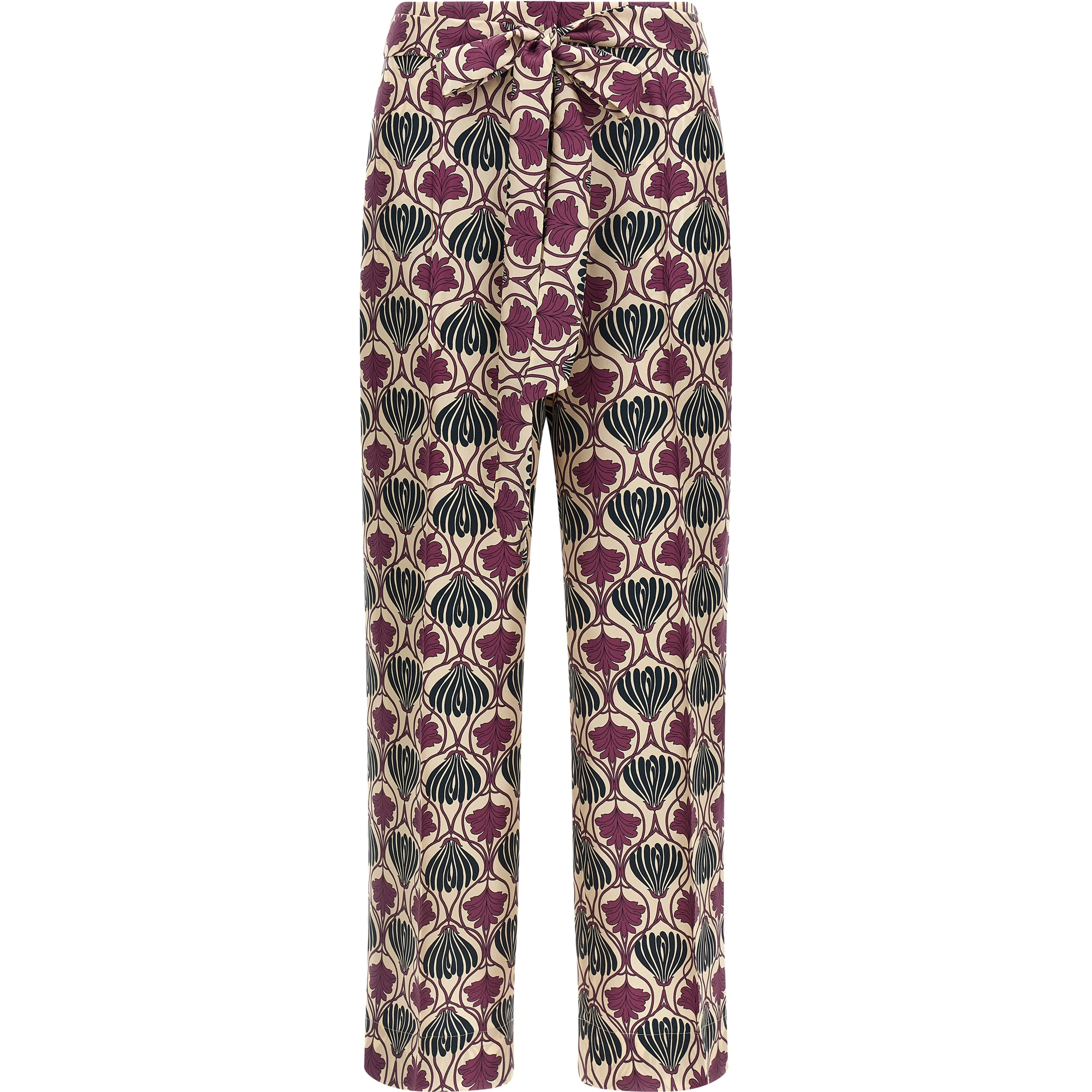 Purple Silk Casual Pants