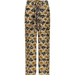 Bicolor Silk Casual Pants
