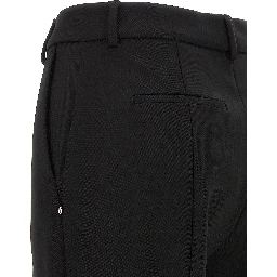Black Viscose Casual Pants