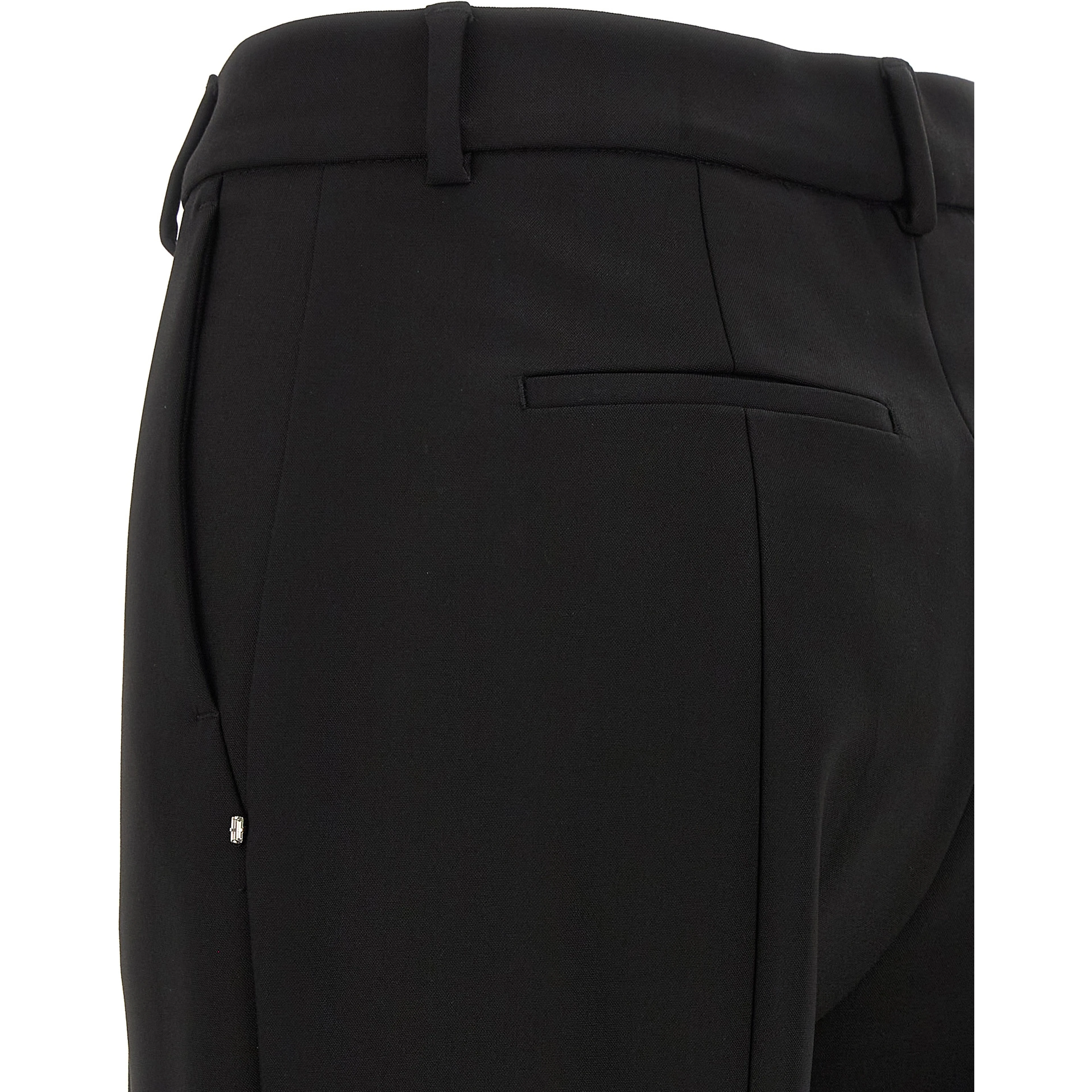 Black Viscose Casual Pants