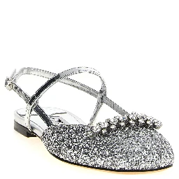 Silver Tencel Ballet Flats