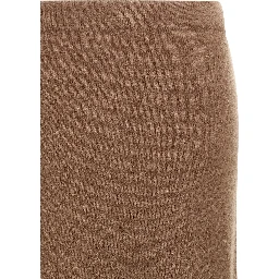 Gray Cashmere Midi Skirt