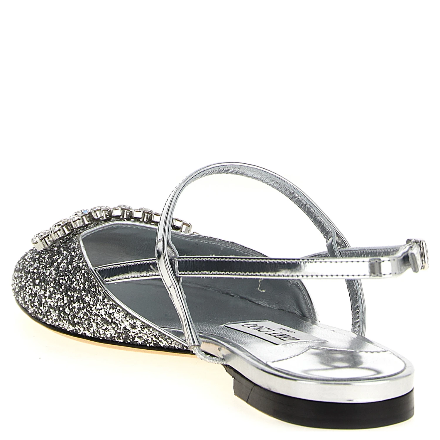 Silver Tencel Ballet Flats