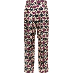 Purple Silk Casual Pants