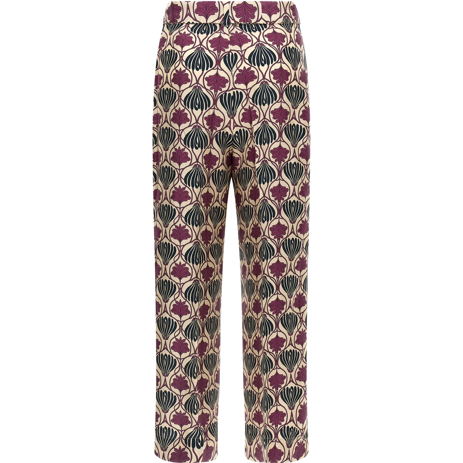 Purple Silk Casual Pants