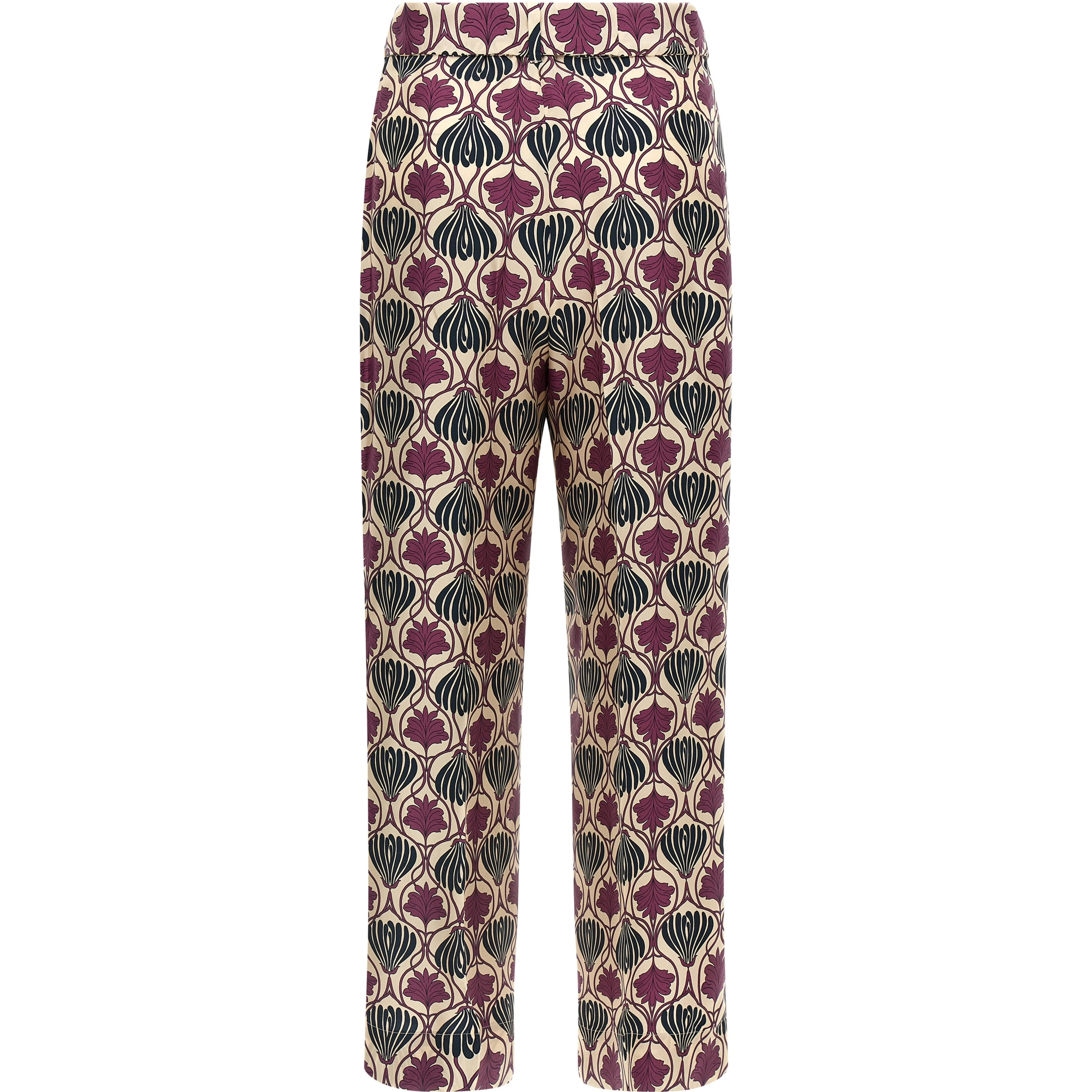 Purple Silk Casual Pants