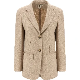 Beige Alpaca Leather Blazer