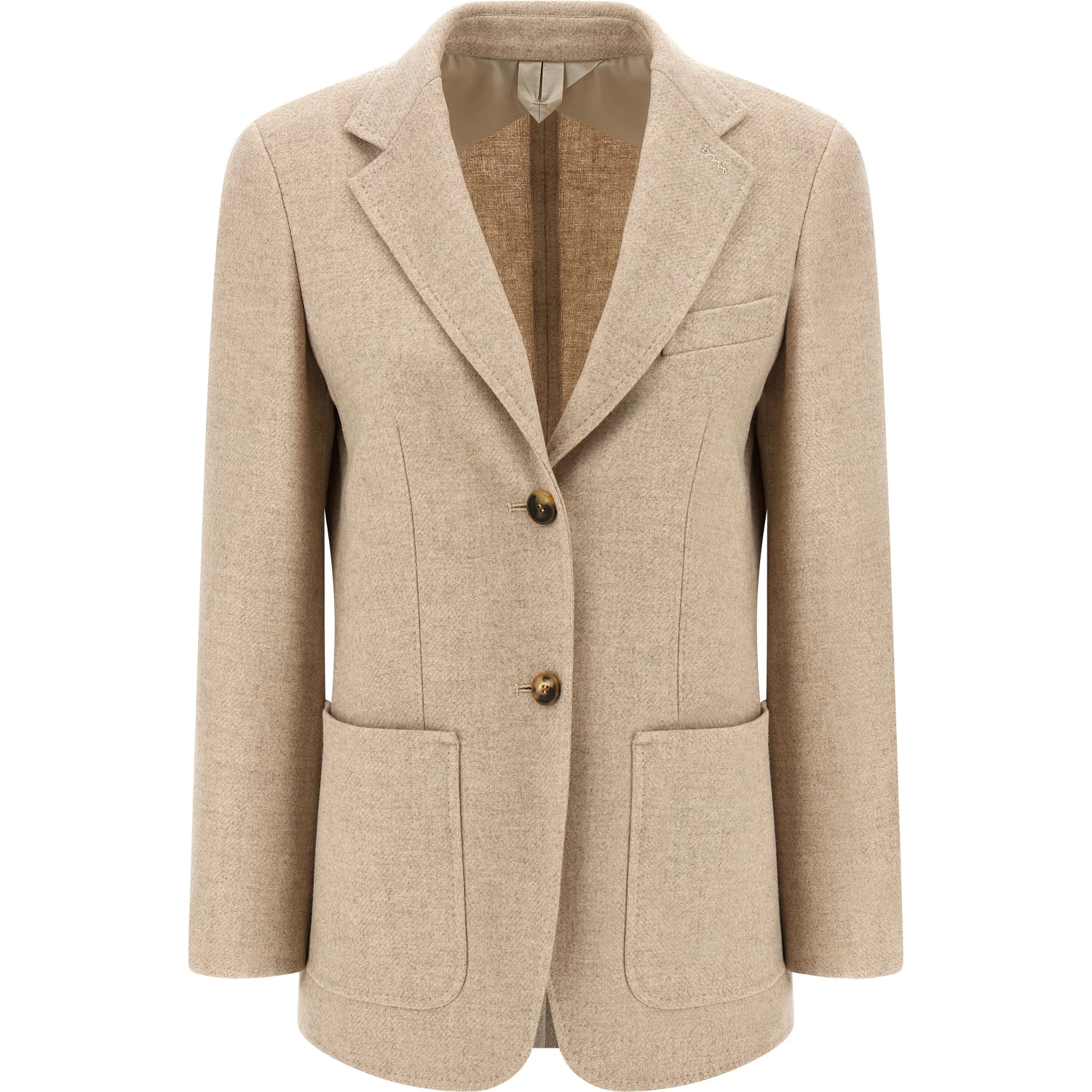 Beige Alpaca Leather Blazer