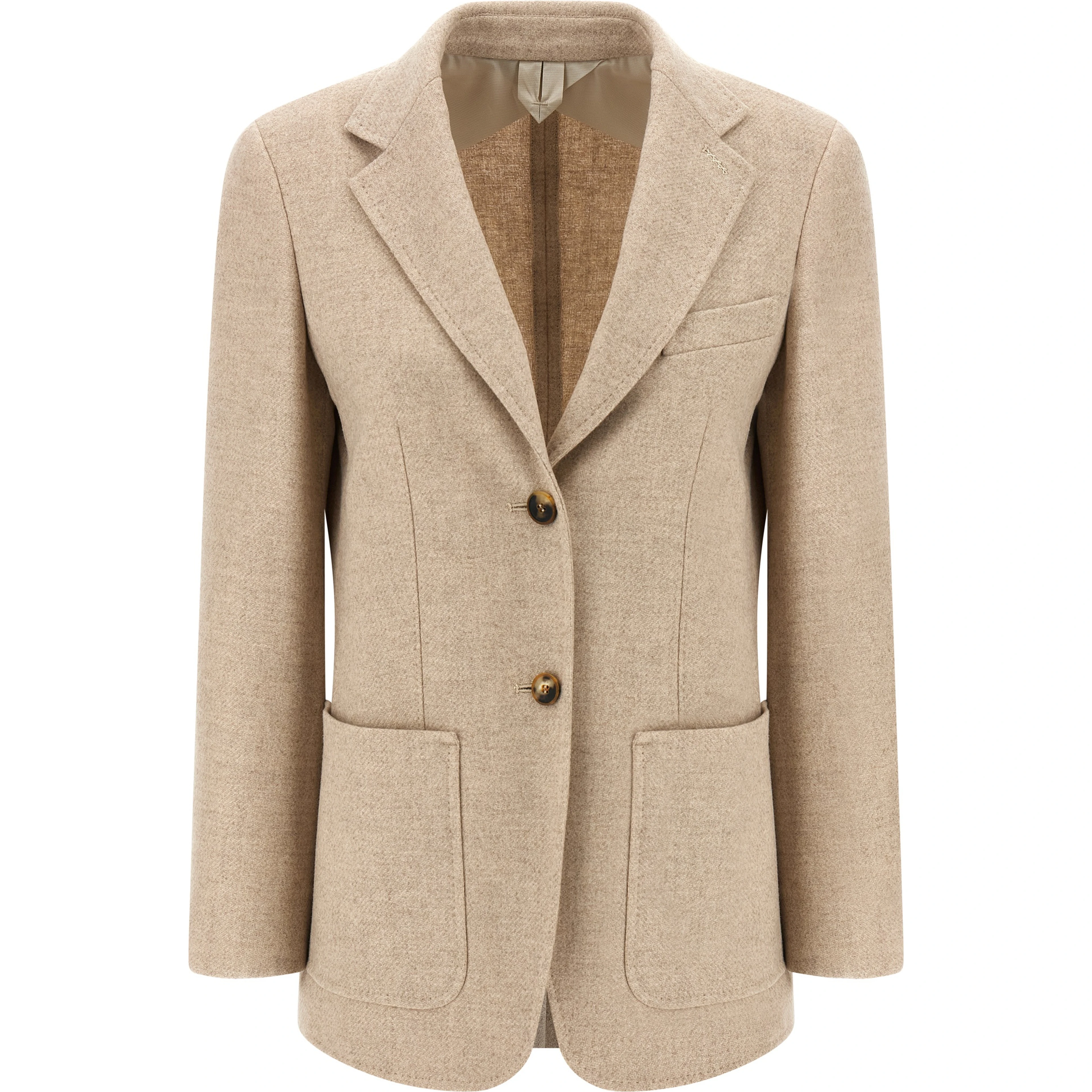 Beige Alpaca Leather Blazer