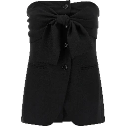Black Virgin Wool Tank Tops