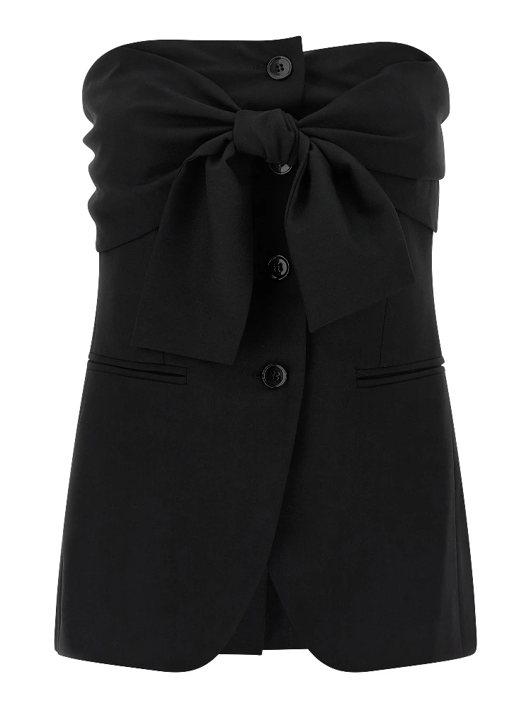 Black Virgin Wool Tank Tops