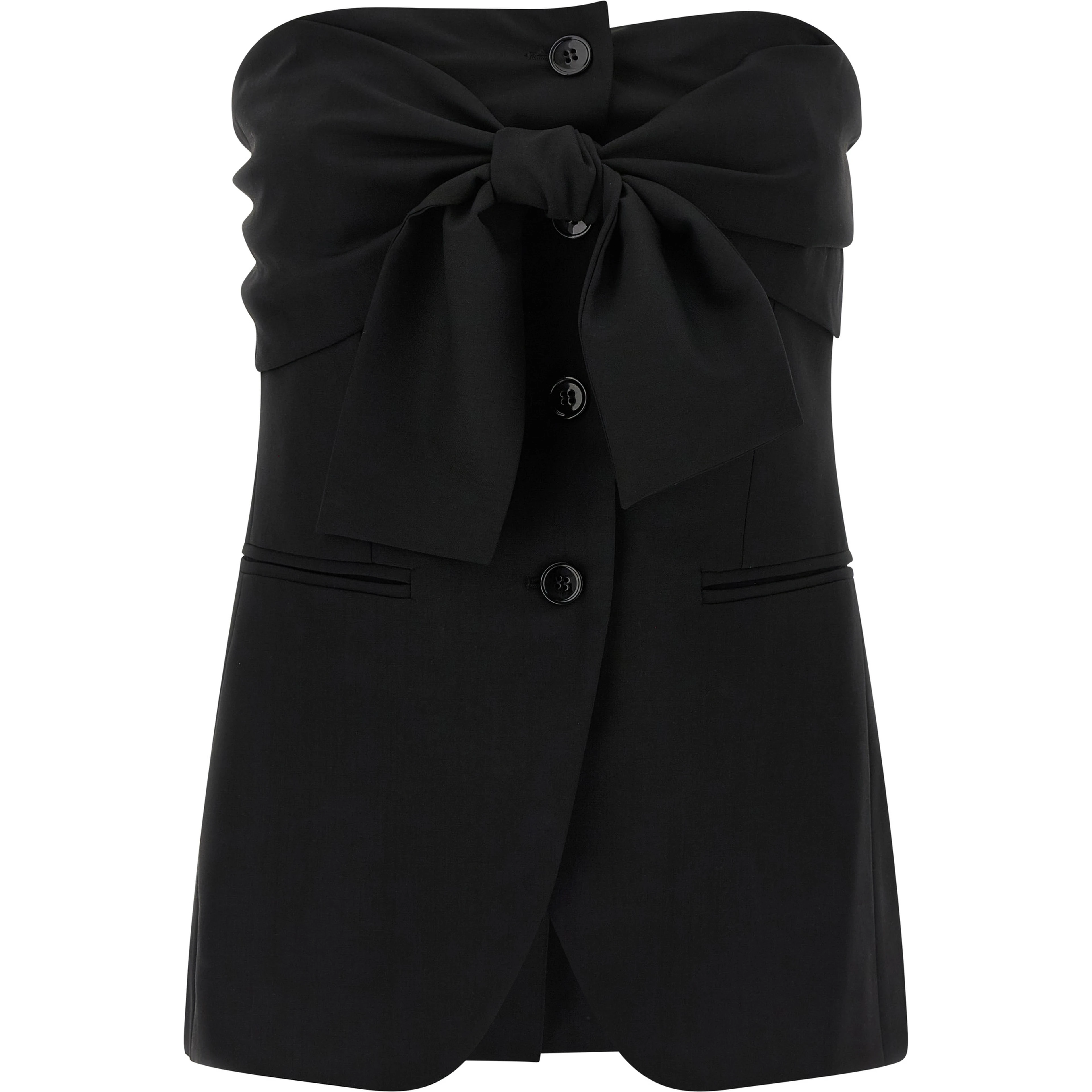 Black Virgin Wool Tank Tops