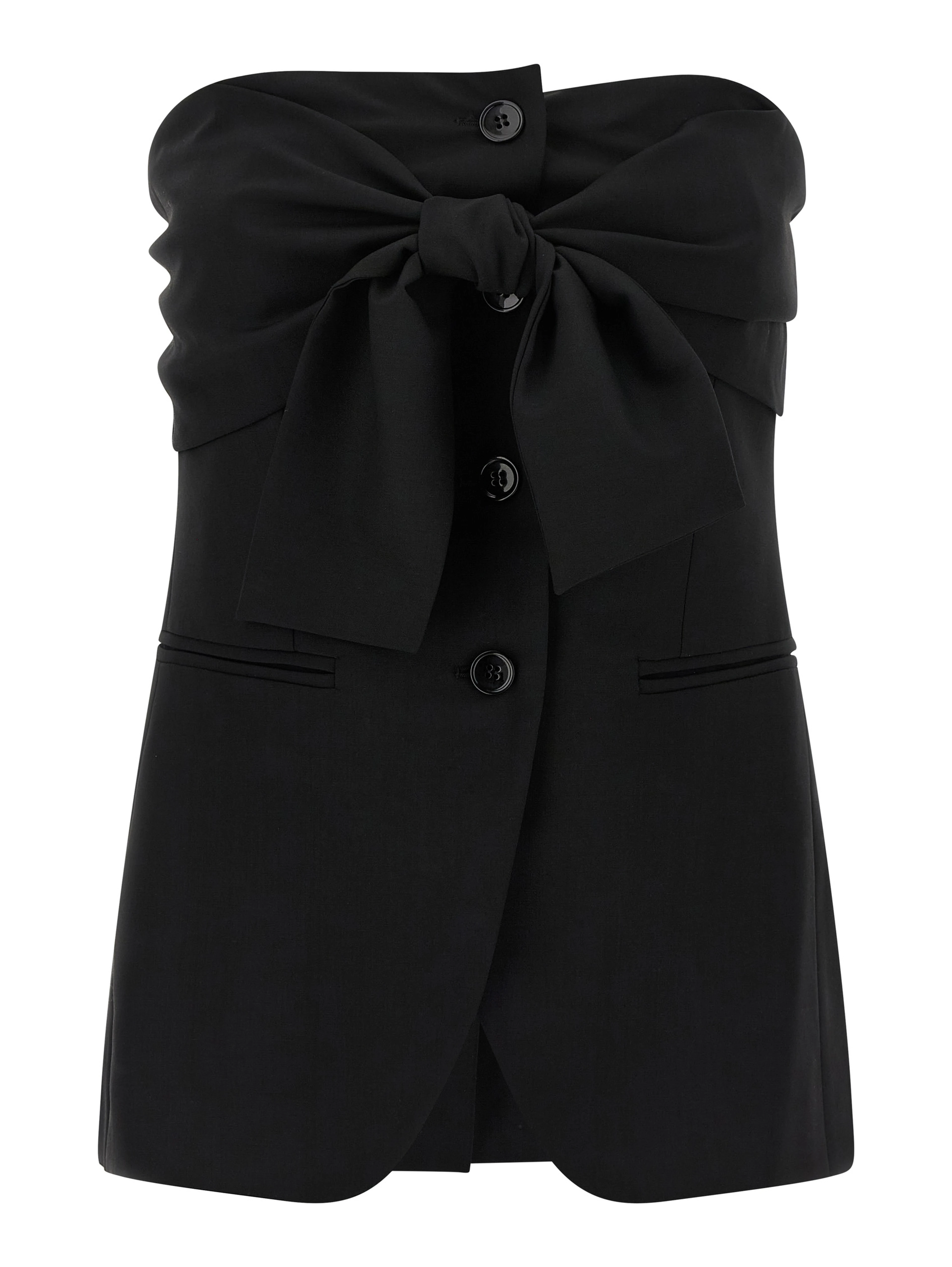 Black Virgin Wool Tank Tops