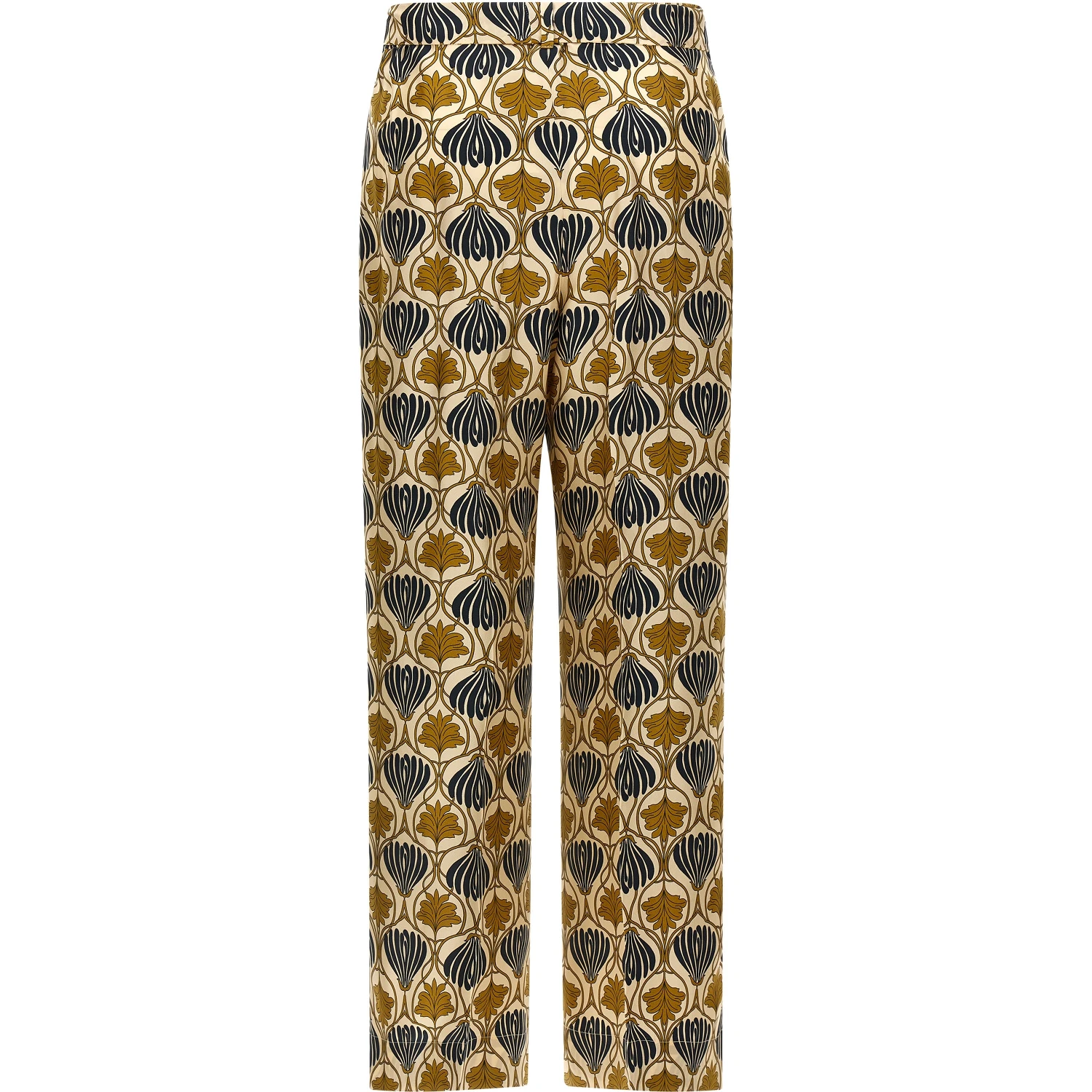 Bicolor Silk Casual Pants
