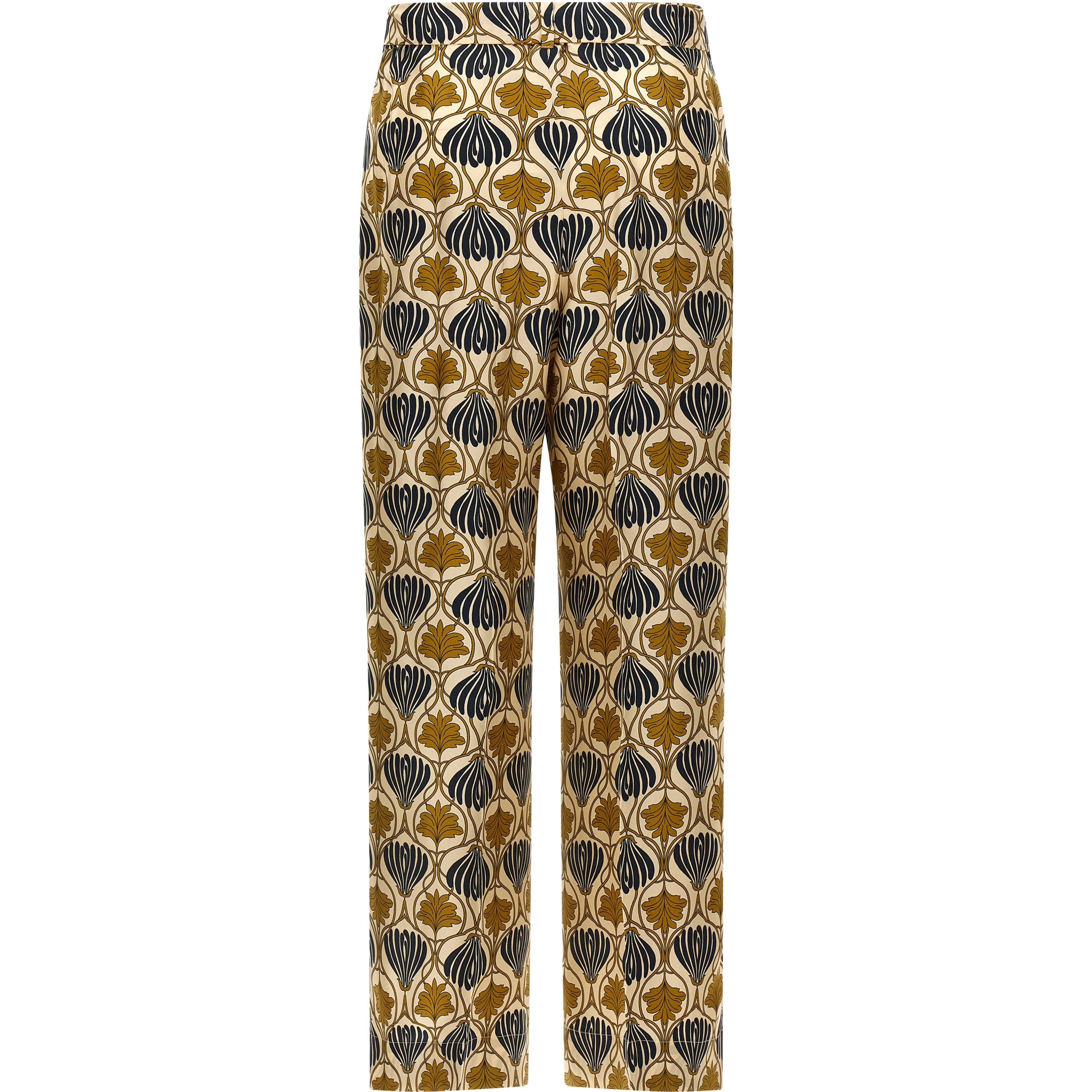 Bicolor Silk Casual Pants