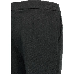 Black Viscose Casual Pants