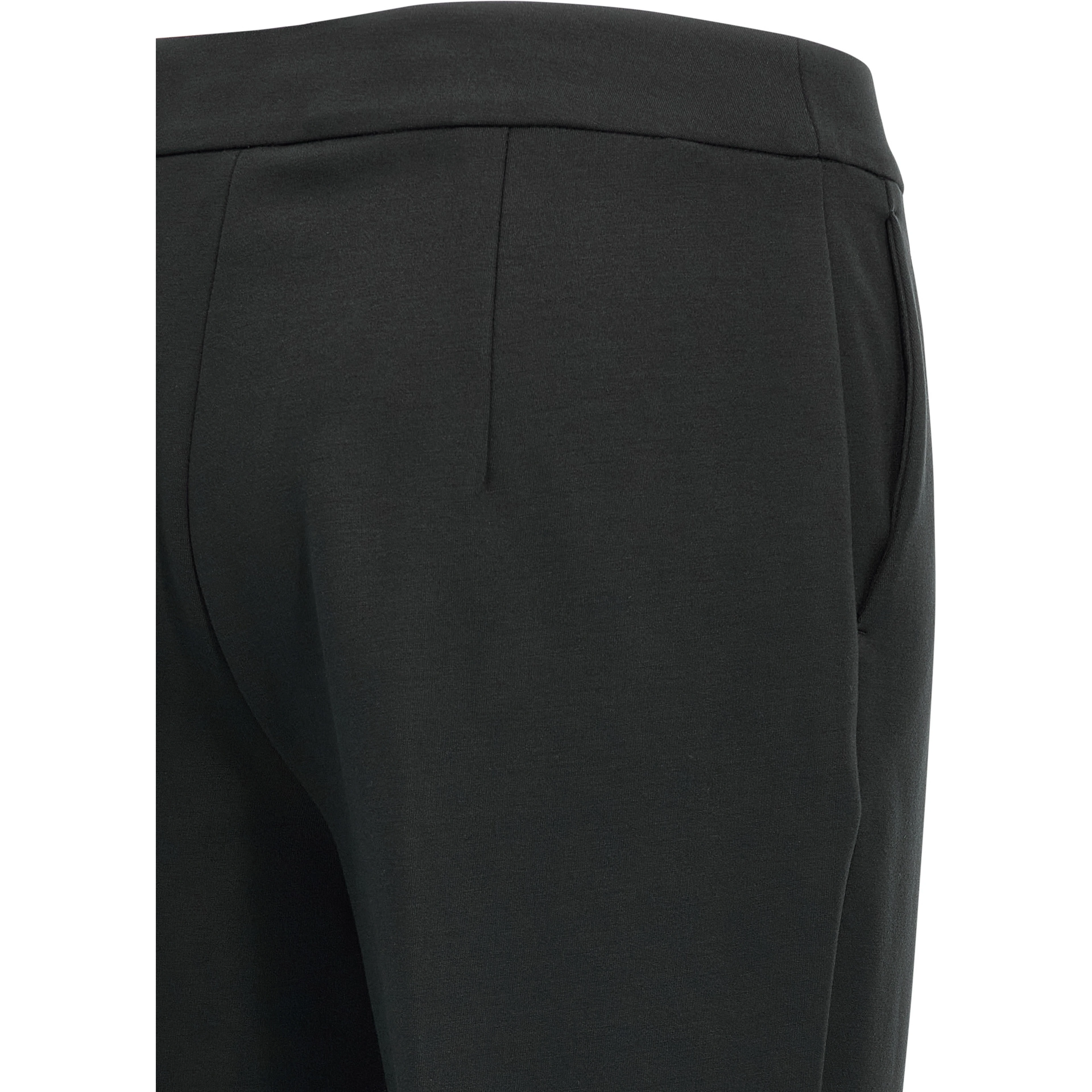 Black Viscose Casual Pants
