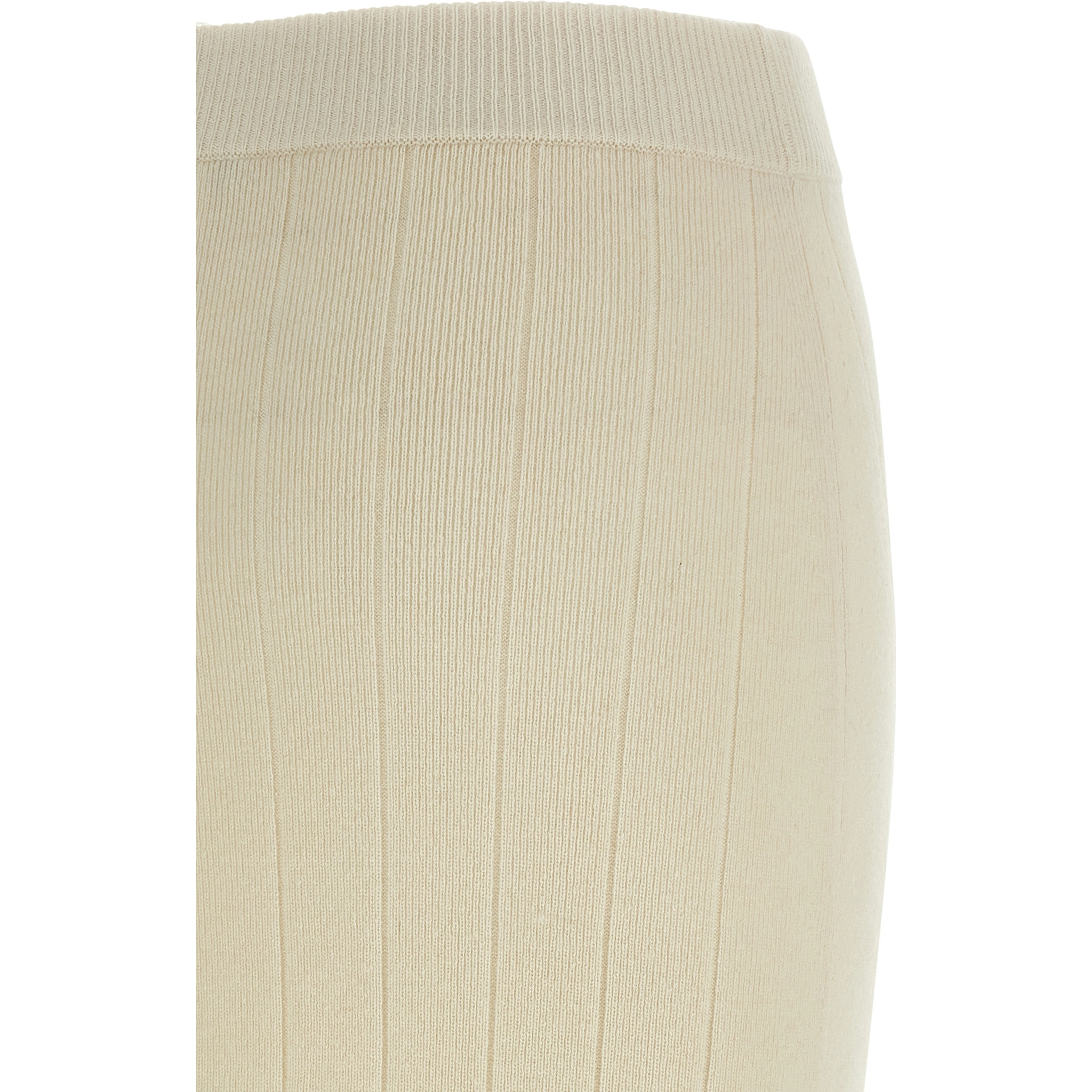 White Cashmere Midi Skirt
